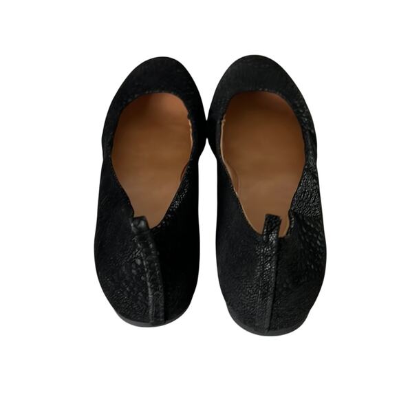 Style & Co 9M Black Faux Snakeskin Suede Ballet Flat Vinnieef Work Evening Date - Picture 3 of 8